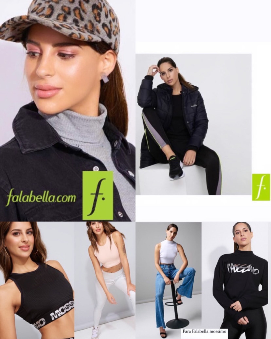 karina posando para una campaña de falabella